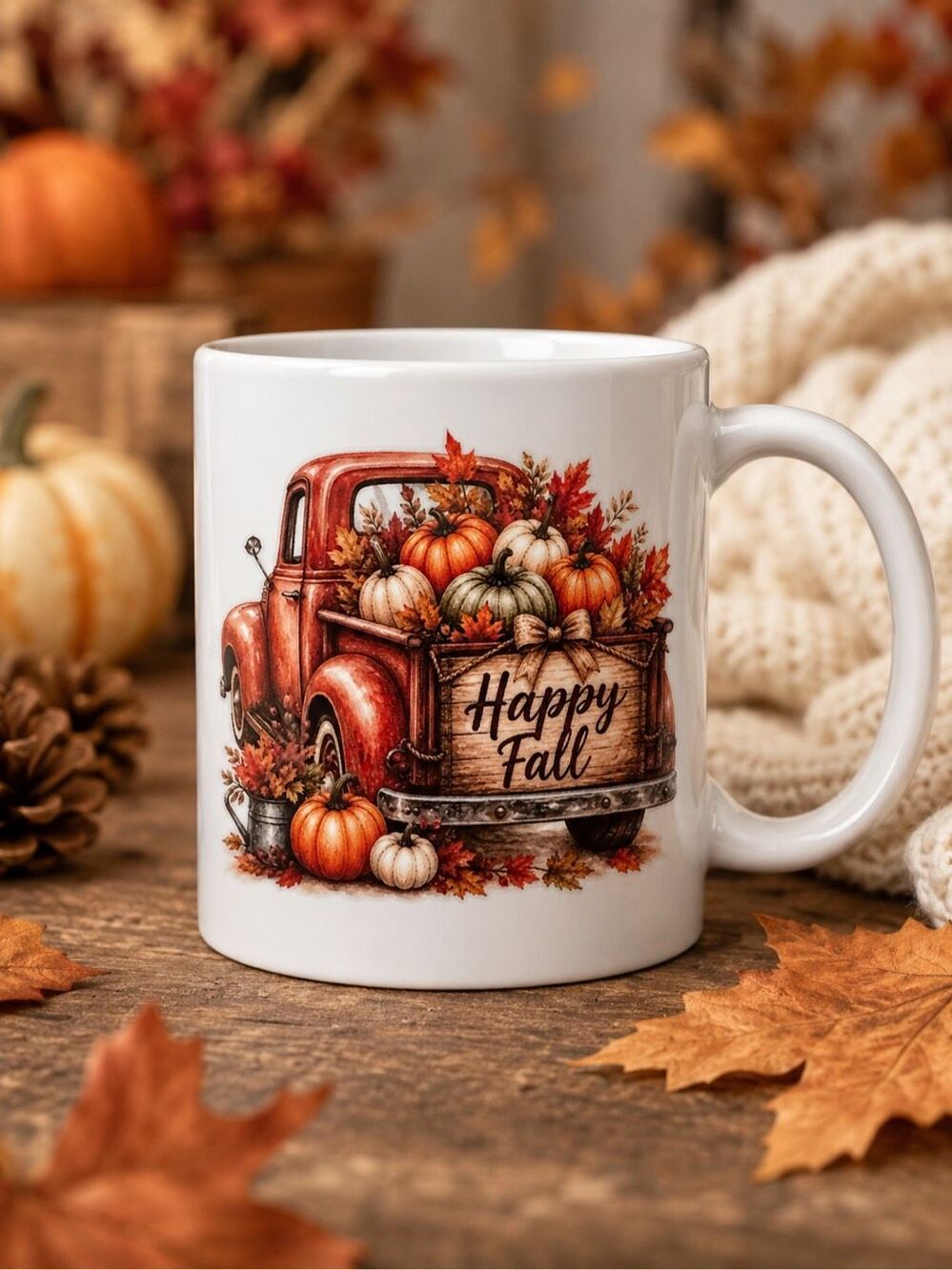 Fall Coffee Mug 12 oz Autumn Decor Pumpkin Spice Cozy Seasonal Gift Cup festive